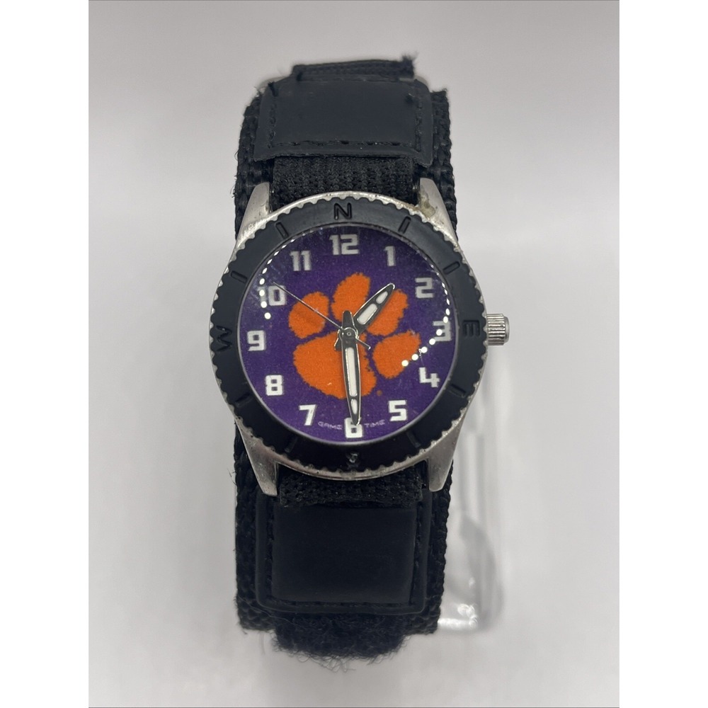 Clemson Tigers Kids Quartz Watch Black Nylon Band 30mm Case- New Battery